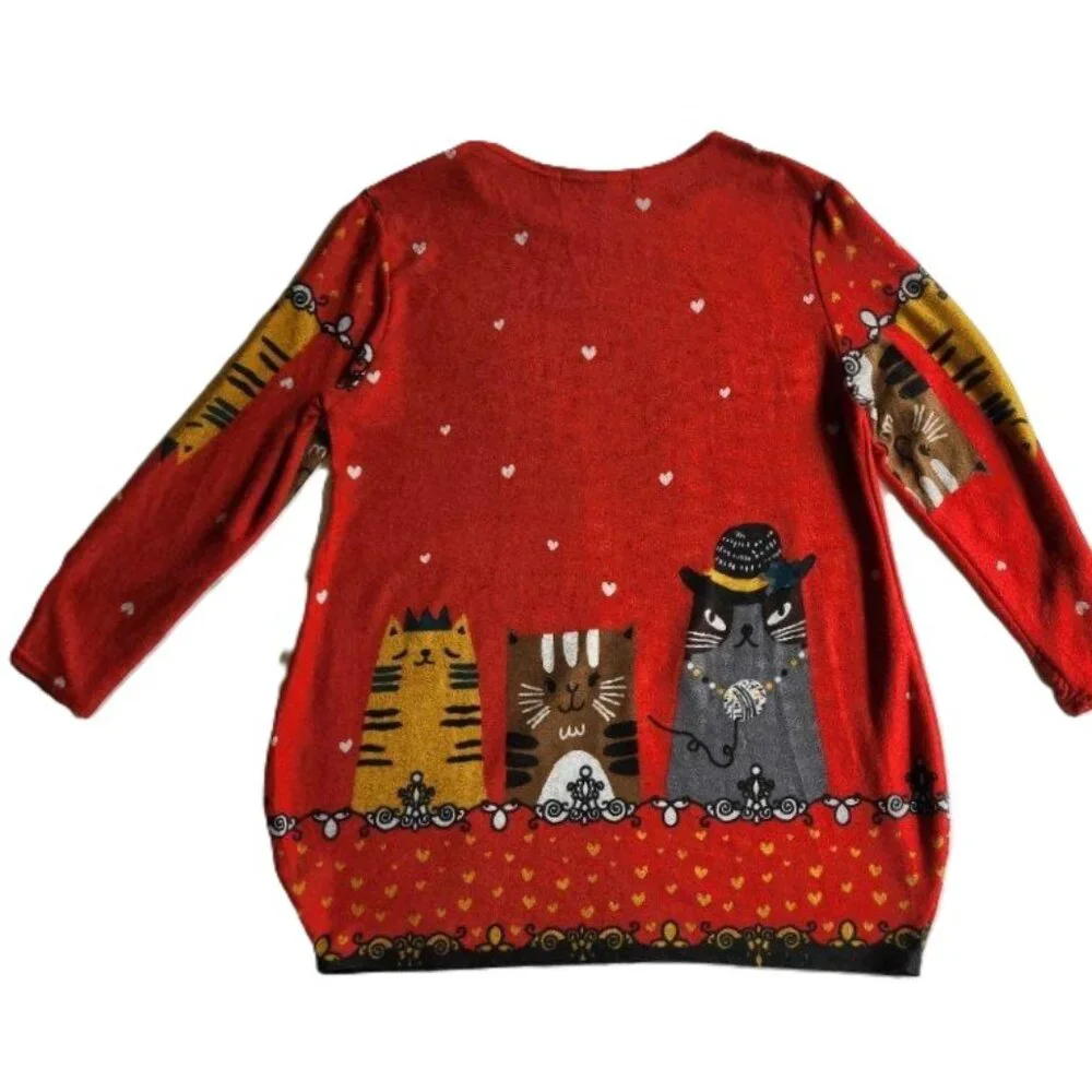 Fun cat sweater - medium - Picture 2 of 6